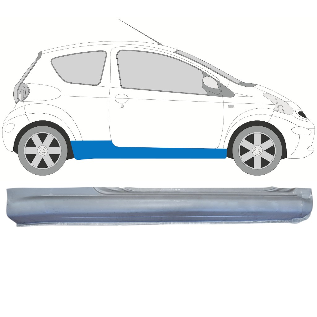 Full sill repair panel for Toyota Aygo 2005-2012 / Right
