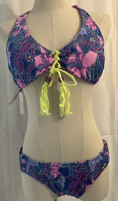Victoria s Secret REVERSIBLE Lace up Strappy BALI L+GEO KNOCKOUT M/L SWIM SUIT