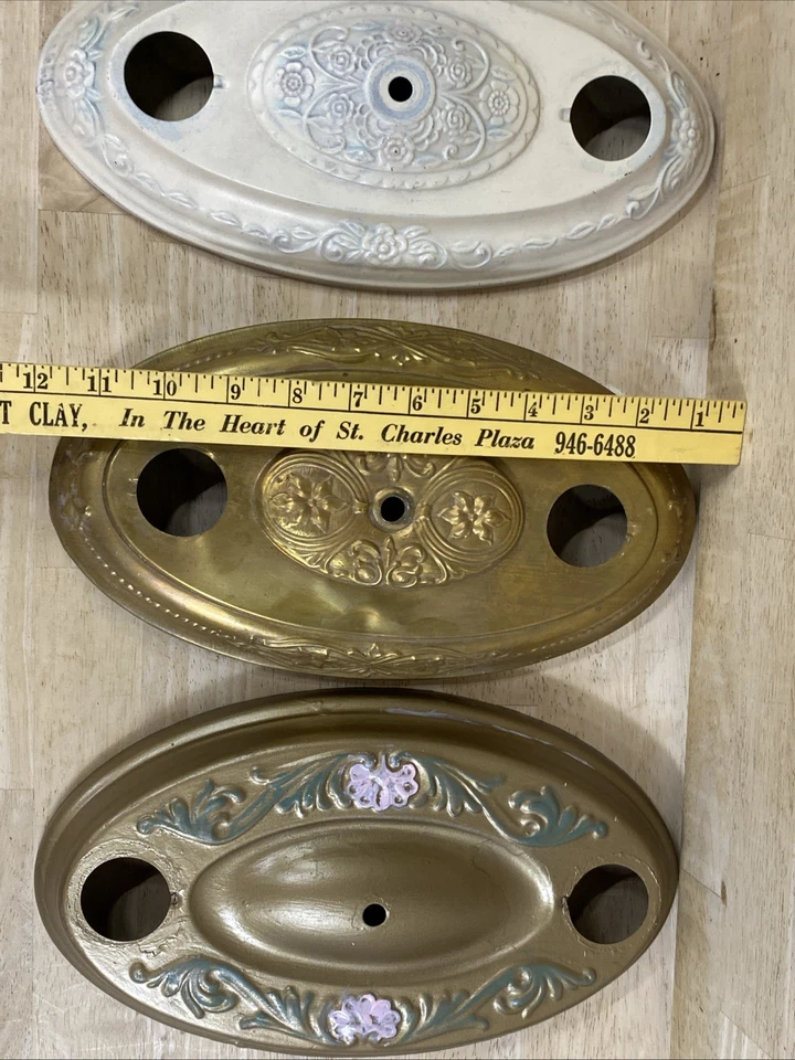 3 lámparas de techo victorianas antiguas de metal estaño/latón - SIN LUCES NI REMATE Foto 3 de 4