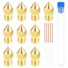 10pcs 3D Printer Nozzle Brass 0.6mm Extruder Print Head for 1.75mm M6 Printer
