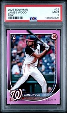 2025 BOWMAN PINK #29 JAMES WOOD ROOKIE RC 43/175 PSA 9