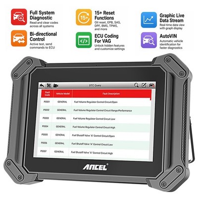 ANCEL V6 Full System OBD2 Scanner Car Diagnostic Tool ECU Coding Bidirectional