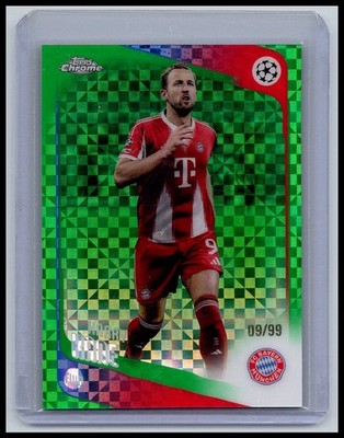 2025-26 Topps Chrome UEFA #182 Harry Kane Green Jersey # X-Fractor #/99
