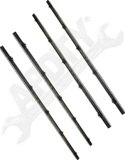 APDTY 141132 Door To Window Glass Rubber Belt Weatherstrip Seal Set w/Chrome