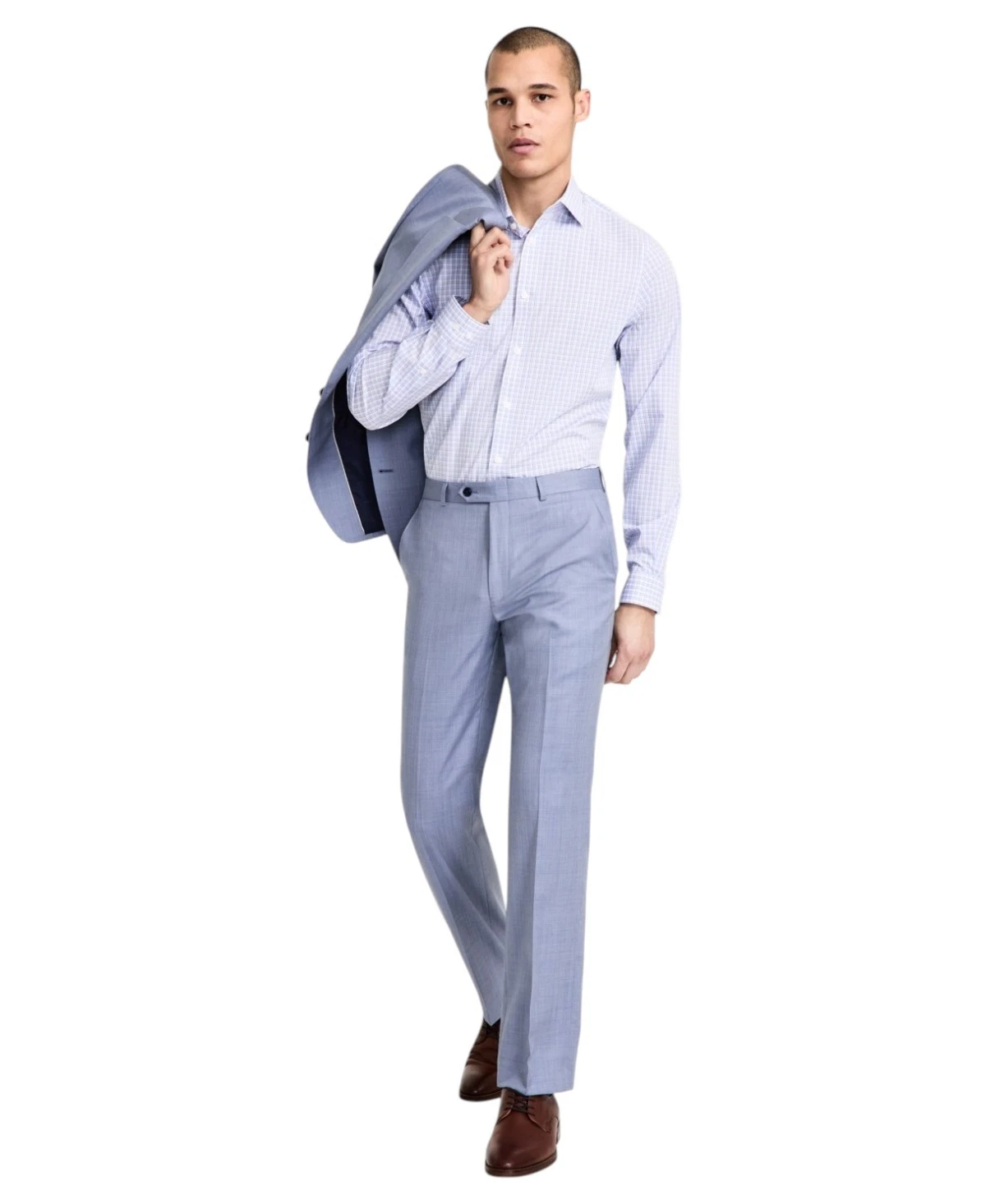 Michael Kors Mens Classic fit Dress Pants 44 / 32 Mid Blue Solid