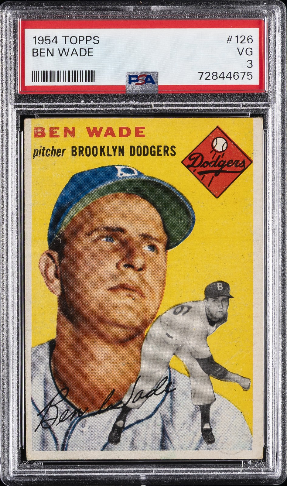 1954 TOPPS #126 BEN WADE PSA 3