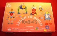 Plus Plus Learn to Build Robots Toy - 250 Pieces, 34 Hubs, 8 Wheels for Ages 5+