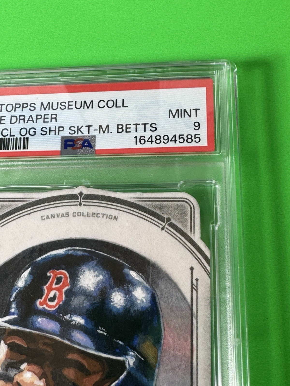 2019 Topps Museum Coll Louise Draper AUTO Hand Drawn Sketch Mookie Betts PSA 9 view 5