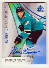2019-20 Upper Deck SP Game Used Authentic Rookies Auto Mario Ferraro Sharks