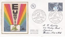 France 1980 Eurovision Silk FDC Paris special cancel typed VGC