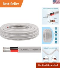 10 Gauge Marine Wire, 10FT 10 AWG Tinned Copper Oxygen-Free Boat Cable Duplex...