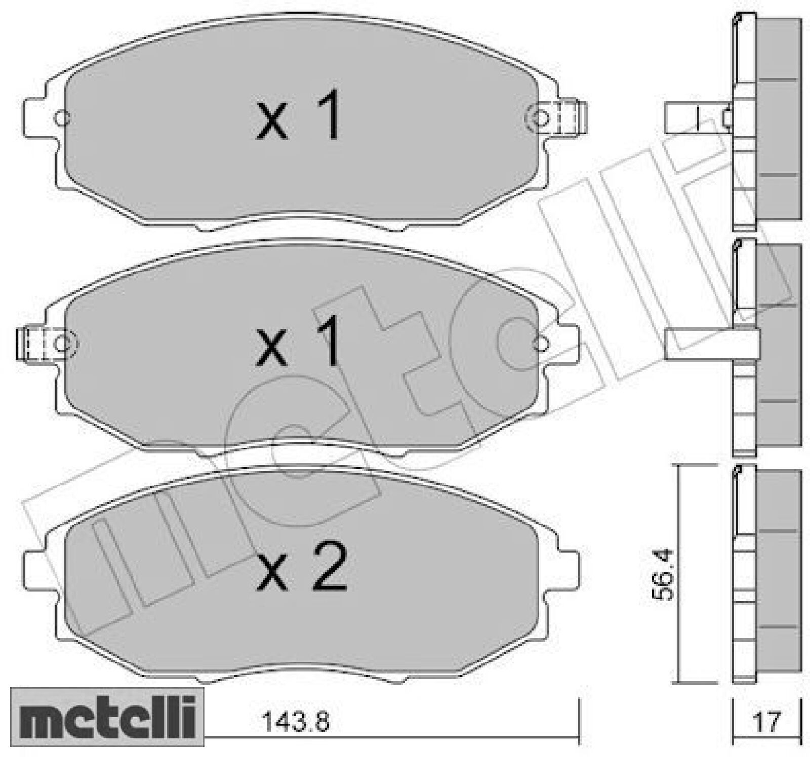 metelli 22-0845-0 Bremsbelagsatz für Scheibenbremse Bremsbelagsatz