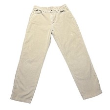 Vtg Lee Riveted Corduroy Pants Women's 14 Med 30x28 Made in USA Khaki Beige