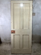 30 5/8"X 77 1/2" Victorian Internal Painted Pine Four Panel Door 2over2 Old