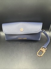 Anne Klein Blue Soft Glasses Eyeglasses Case Only With Clip And Strap