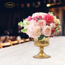 10Pcs 15cm Gold Metal Centerpieces Flower Vase Wedding Anniversary Party Decor