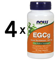 4 X NOW Foods Egcg Green Tea Extract, 400Mg - 90 Vcaps (130,53 Eur/Kg)