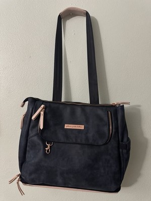 Petunia Pickle Bottom Convertible Backpack Tote Navy Blush Faux Leather