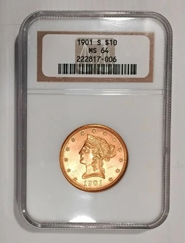 1901 S Liberty Gold Eagle $10 NGC MS64 PRE-1933 BU BRILLIANT UNC TEN DOLLAR COIN