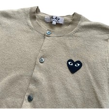 Cardigan Comme Des Garçons Noir à Écusson Rouge – Homme, Neuf Avec étiquettes