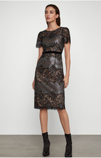 BCBG Metallic Lace Cocktail Dress Size 2