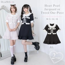Membership Pre-Sale Target Heart Pearl Jacquard or Tweed Dress Jirai New