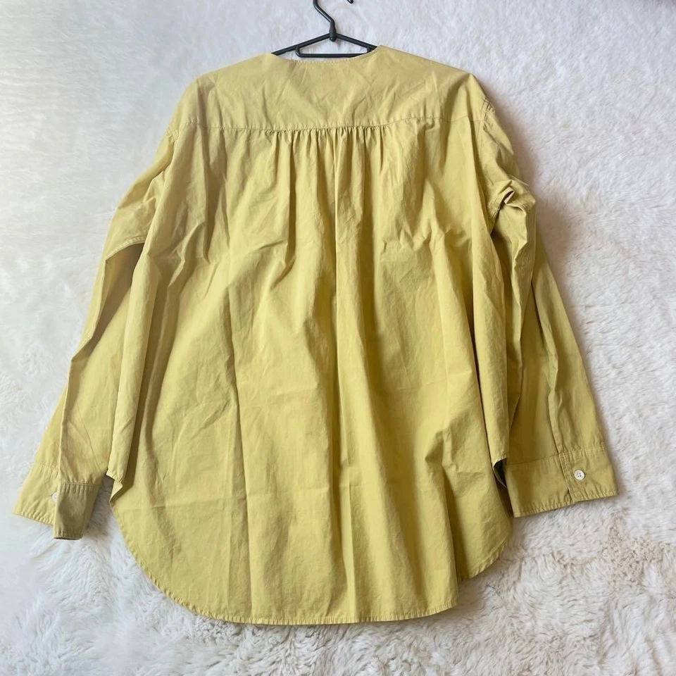 Steven Alan Front York Motif Blouse Cream Yellow Cotton Silk M Used - Image 4 of 4