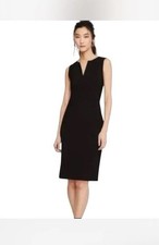 Ann Taylor Womens 10 Black Sleeveless Straight Sheath Dress Solid