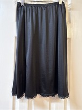 VANITY FAIR Half Slip Skirt SILKY SATIN Nylon Antron III Lace USA VINTAGE Medium