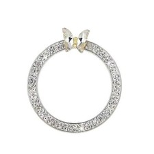 Bling Car Engine Start Stop Decoration Ring, Sparkling Butterfly Car White