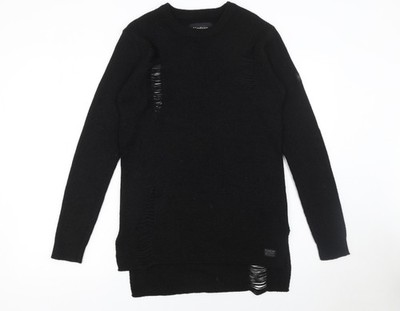 Firetrap Damen Pullover Pulli schwarz Rundhals Langarm Größe S