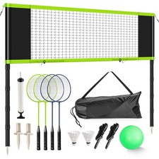 Portable 20FT Volleyball  Badminton Net Adjustable Aluminum Poles With Scorer