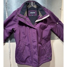 Lands End Squall Fleece Lined Water/Windproof Removable Hood Coat Sm 6/8 Purple