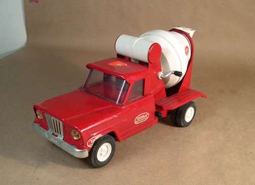 Vintage 1960’s TONKA  Cement Mixer Truck Diecast Metal Original Red Paint