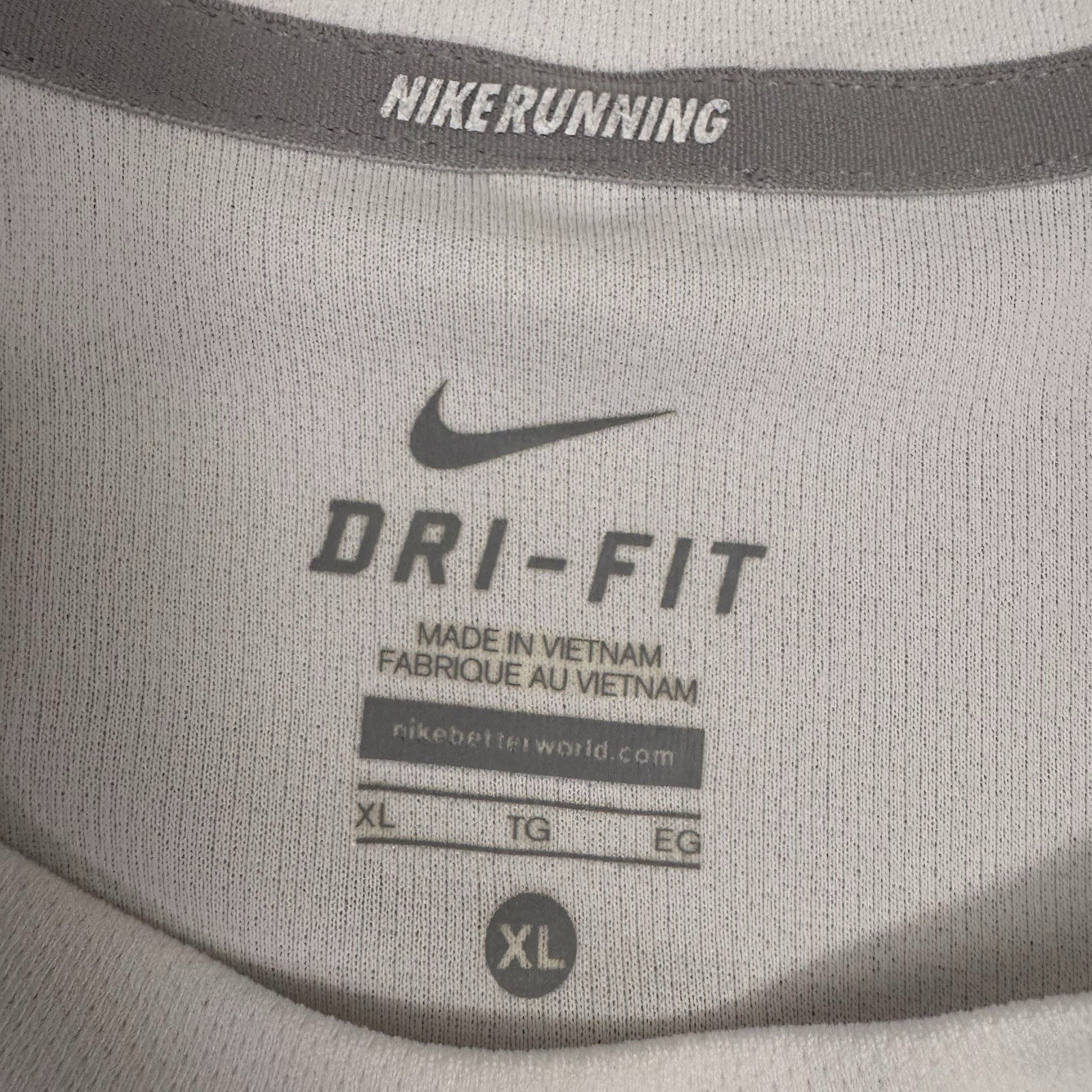Nike Shirt Mens Extra Large White Dri Fit Miler Running Short Sleeve Training thumbnail 3