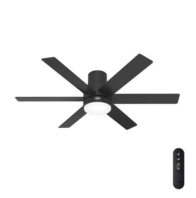 Hunter Marshal II SureSpeed 52-in Matte Black with Matte Black Blades
