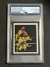 RAZOR RAMON 1992 MERLIN WWF STICKERS SIGNED AUTOGRAPHED ROOKIE CARD PSA/DNA