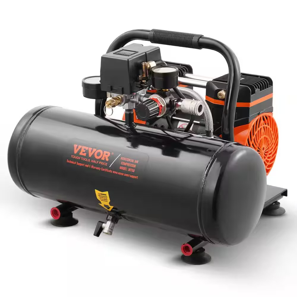 , 2 Gal. Steel Tank, 1 Hp 2.1 Cfm 8bar Oil Free Air Compressor And