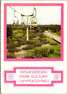 Postcard Poland Chorzów Wojewodzki Silesia Park Elka Cable Car Ride Gardens