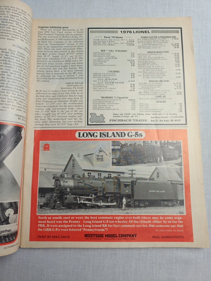 Railroad Model Craftsman Magazine Train Book Hobbie Rail Oct 1976 Vintage - Image 2 of 4