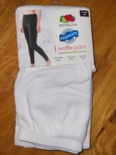 Fruit of the Loom Womens Waffle Weave Pants Thermal White Size XXL 20