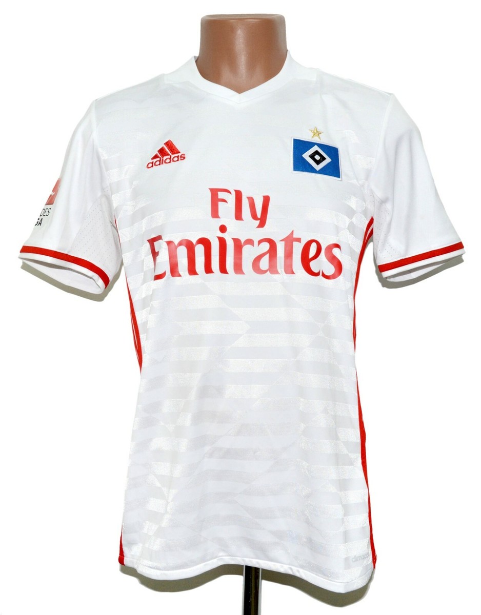 Maillot Domicile Hamburg SV 2016/2017 Signé Par #7 Wood - Taille S, Adidas - état Moyen Avec Traces