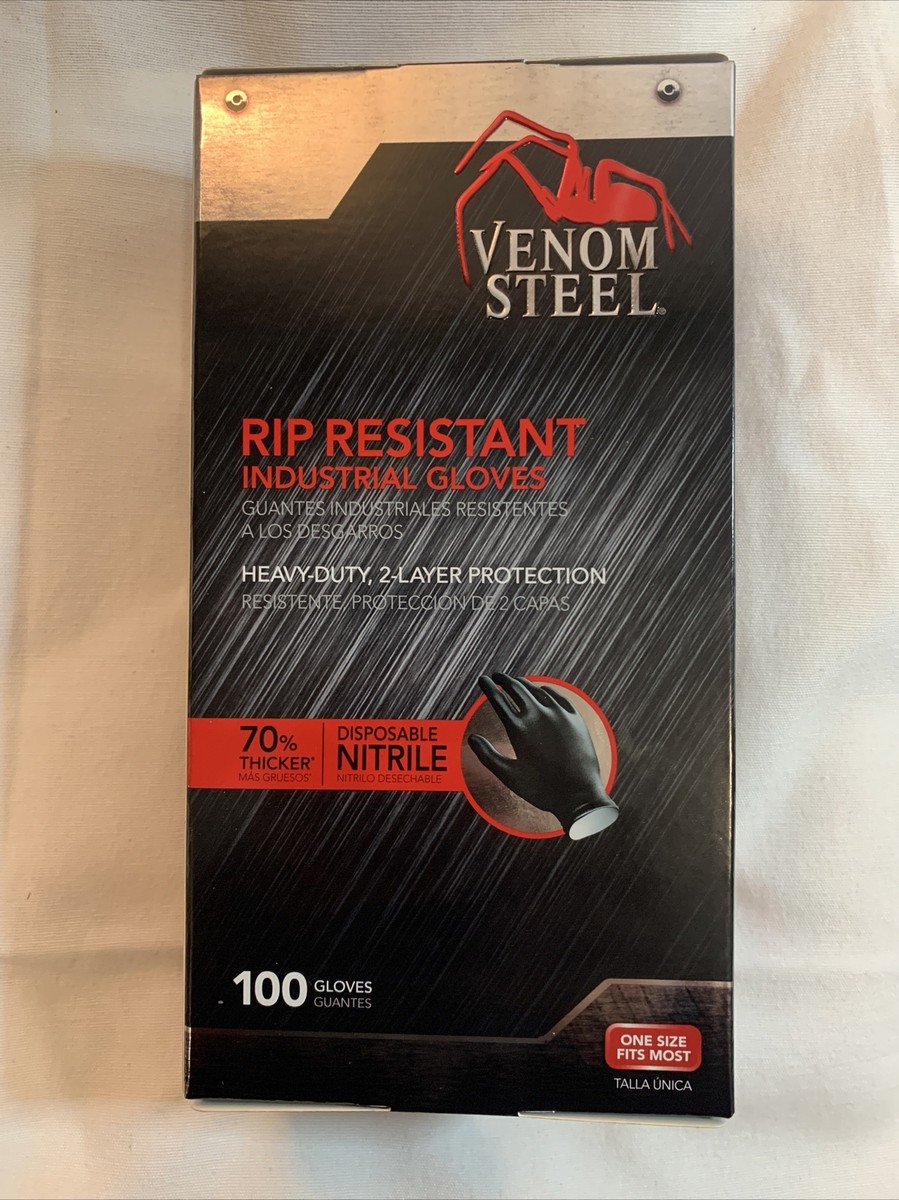 Venom Steel Premium Industrial Nitrile Gloves Black Pack