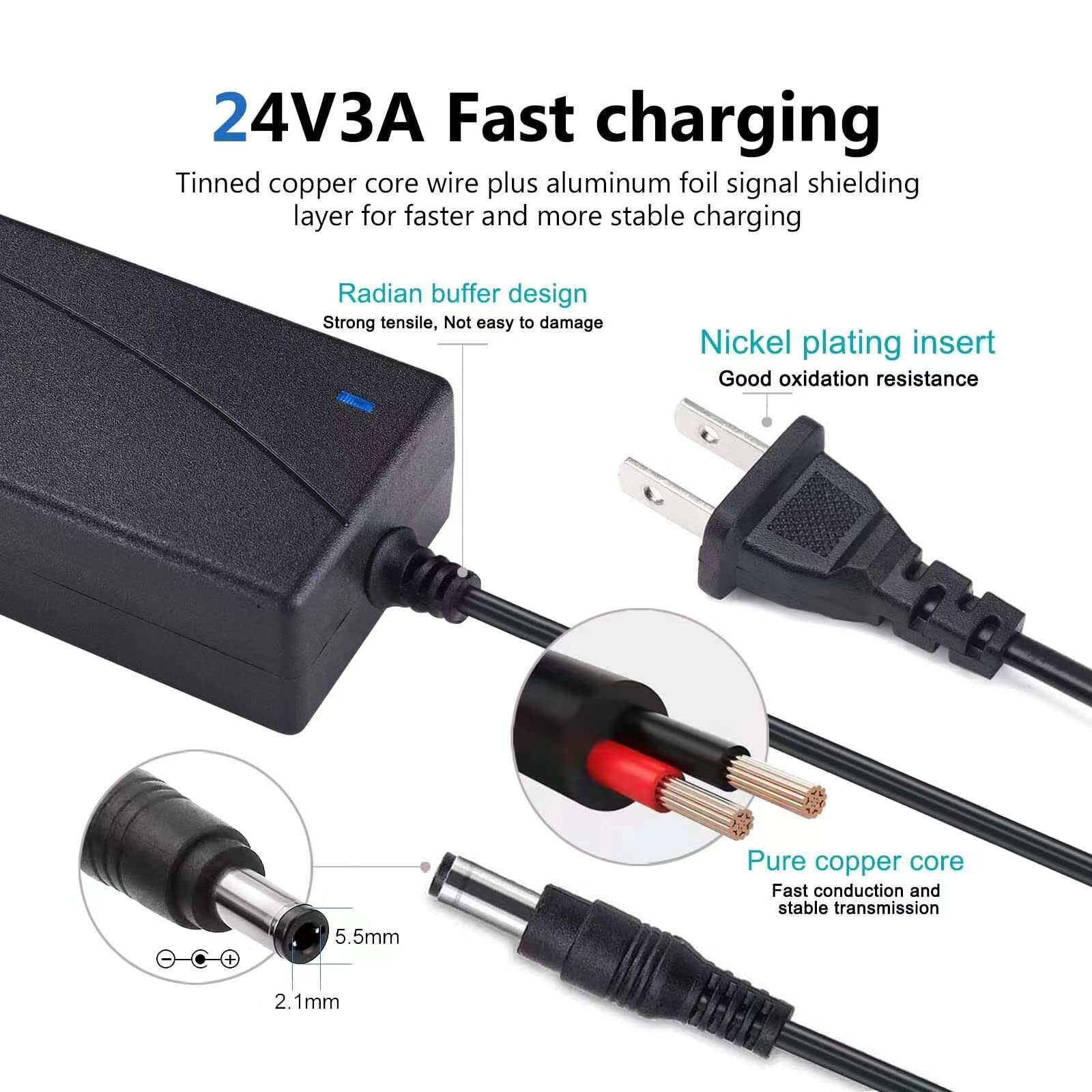 24V AC DC Power Adapter Cord for Logitech Racing Wheel G25 G27 G29 G920