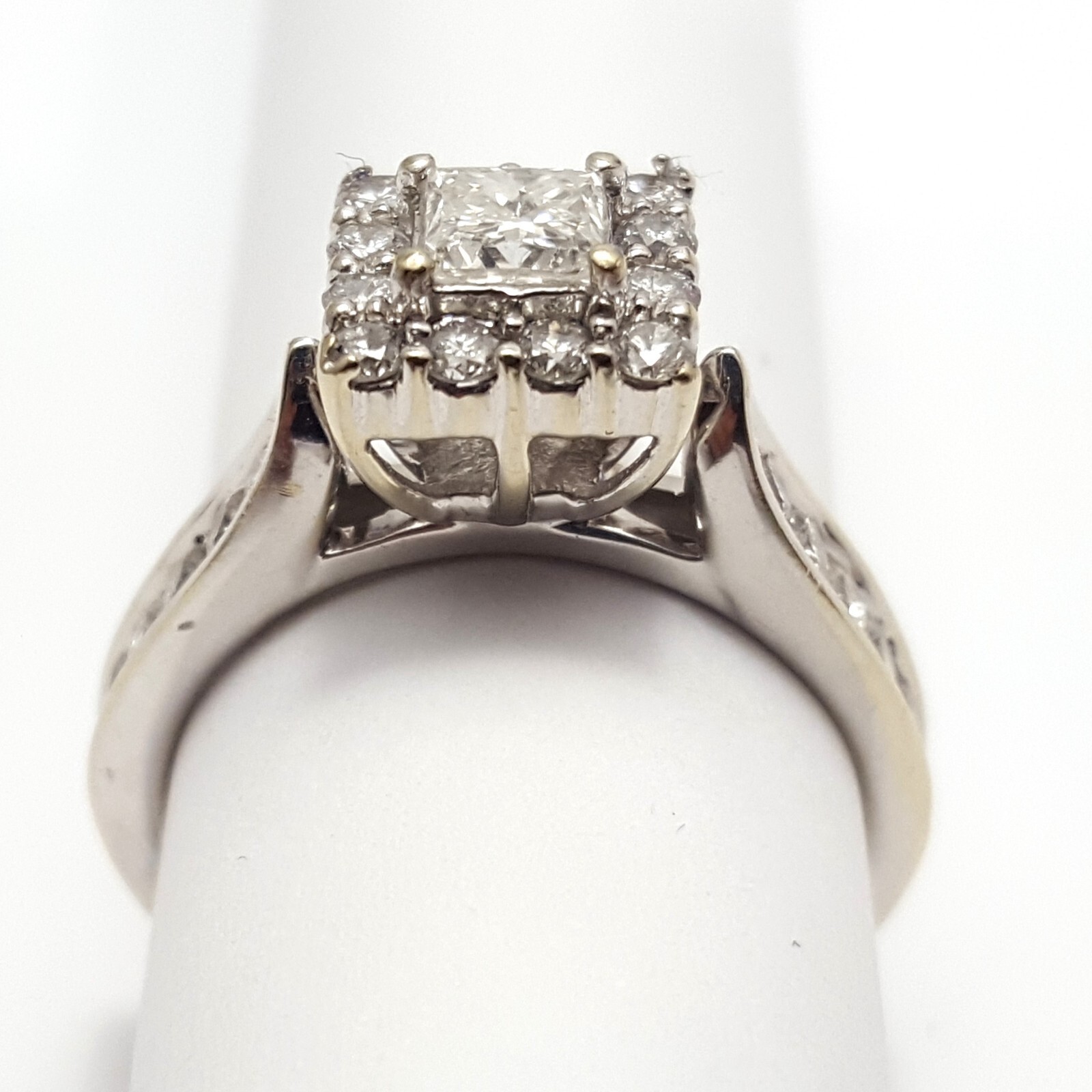 Unique 14K Solid White Gold Wedding Engagement Pr… - image 9