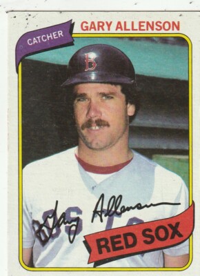 FREE SHIPPING-FAIR-1980 TOPPS #376 GARY ALLENSON ERD SOX (FACSIMILE AUTOGRAPH)