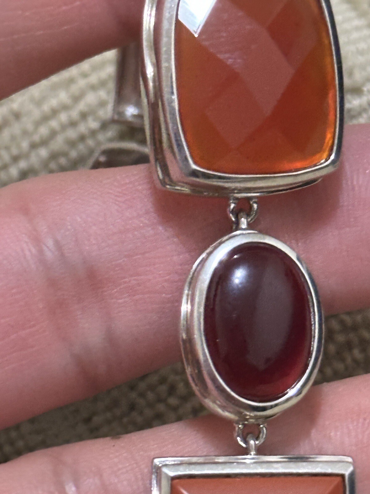 ELLE Sterling Silver Multi-Stone  Toggle bracelet… - image 4