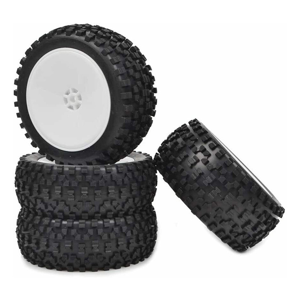1/10 RC Front & Rear Tires and Wheel Rims 12mm Hex for Tamiya TT02B Buggy Car