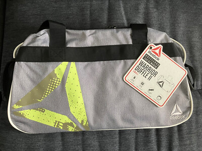NWT Reebok Warrior Duffle II SM - Small 17 x10  Heather Grey/Black/Neon