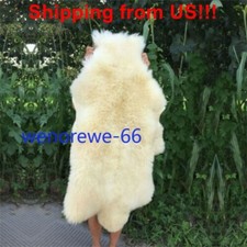 US  60x100cm Natural Soft Sheepskin 100 Genuine Fluffy Fur Rug Windward Mat
